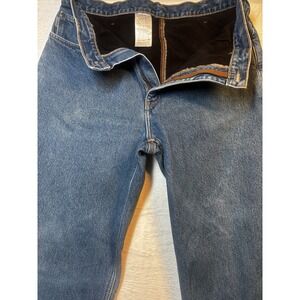 Vintage Carhartt Men's Fleece Lined Jeans 36x35.5 Relaxed Y2K Blue Warm Workwear